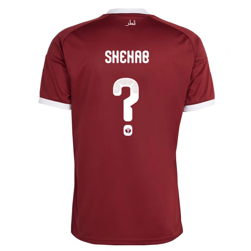 Danxen Niño Camiseta Catar Shehab Al Laithy #0 Rojo Borgoña Blanco 1ª Equipación 26-28 La Camisa México