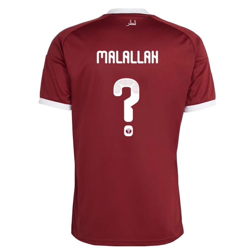 Danxen Niño Camiseta Catar Ali Malallah #0 Rojo Borgoña Blanco 1ª Equipación 26-28 La Camisa México