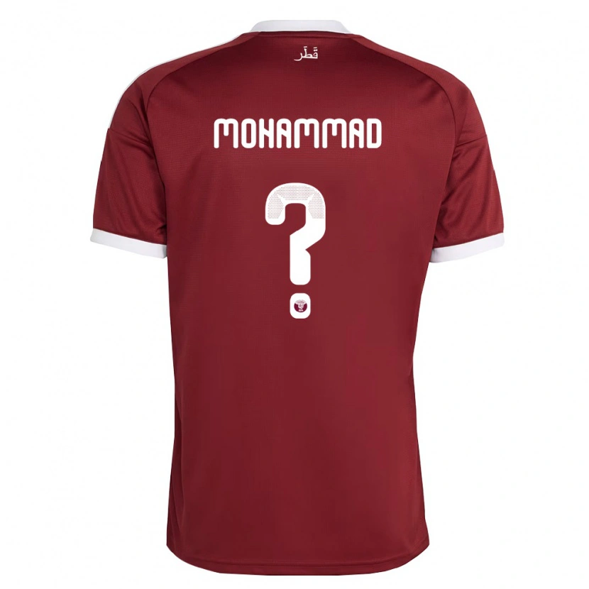 Danxen Niño Camiseta Catar Khaled Mohammad #0 Rojo Borgoña Blanco 1ª Equipación 26-28 La Camisa México