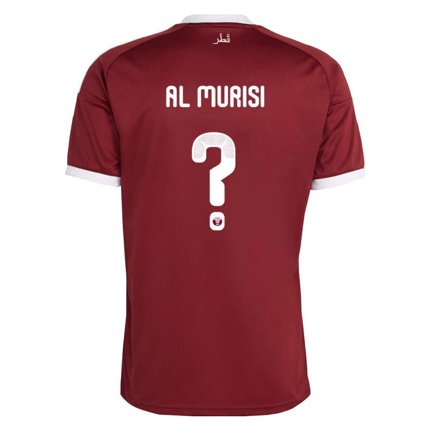 Danxen Niño Camiseta Catar Abdallah Al Murisi #0 Rojo Borgoña Blanco 1ª Equipación 26-28 La Camisa México