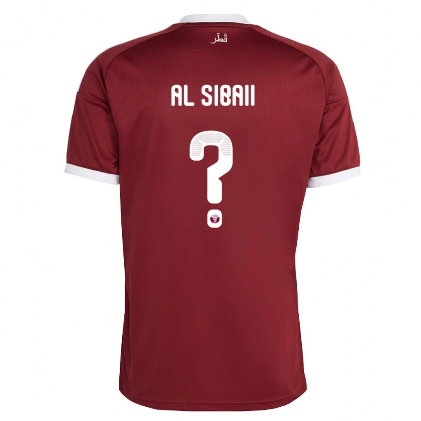 Danxen Niño Camiseta Catar Ahmad Al Sibaii #0 Rojo Borgoña Blanco 1ª Equipación 26-28 La Camisa México