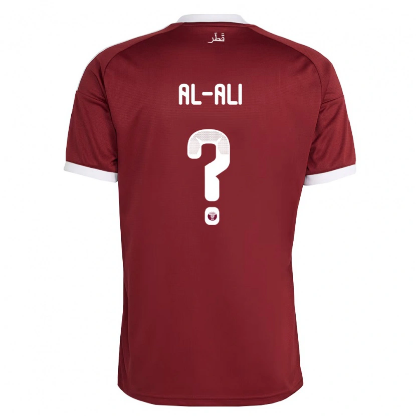 Danxen Niño Camiseta Catar Abdulla Al-Ali #0 Rojo Borgoña Blanco 1ª Equipación 26-28 La Camisa México