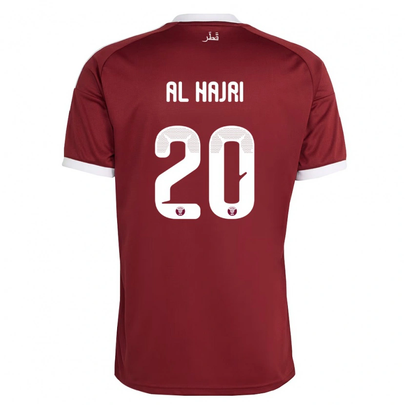 Danxen Niño Camiseta Catar Salem Al Hajri #20 Rojo Borgoña Blanco 1ª Equipación 26-28 La Camisa México