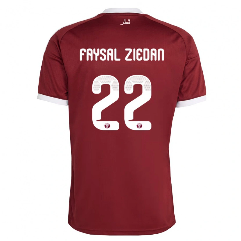 Danxen Niño Camiseta Catar Chris Faysal Ziedan #22 Rojo Borgoña Blanco 1ª Equipación 26-28 La Camisa México