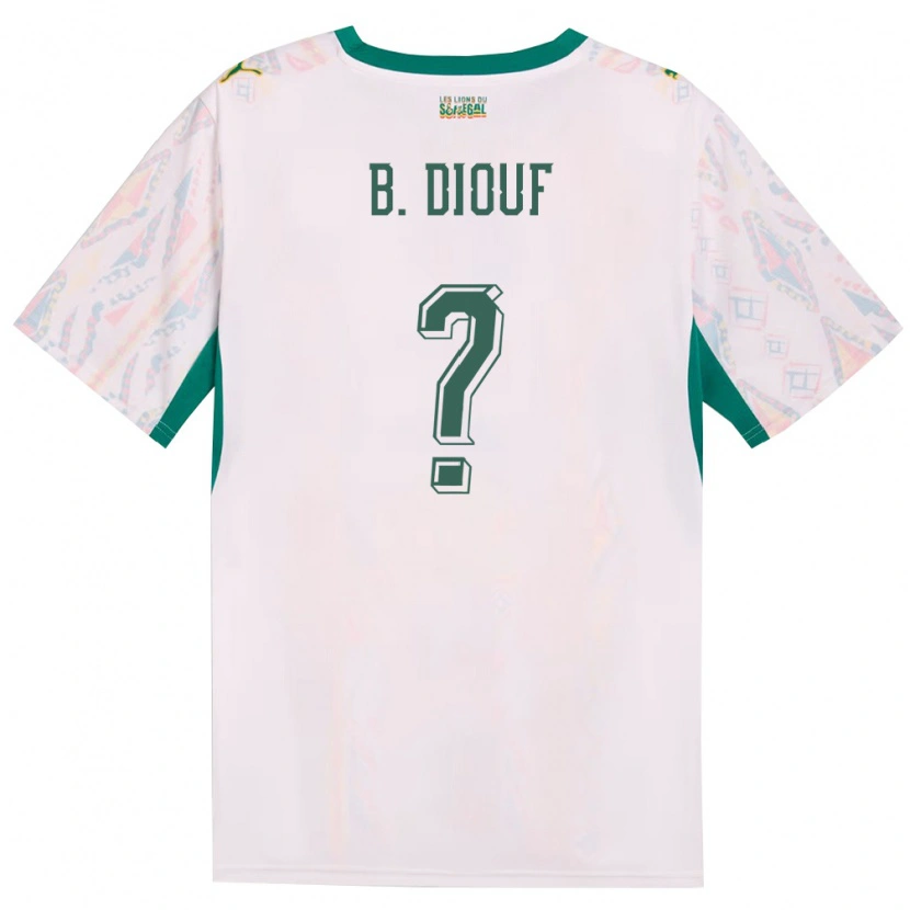 Danxen Niño Camiseta Senegal El Hadji Bilal Diouf #0 Blanco Verde Amarillo 1ª Equipación 26-28 La Camisa México