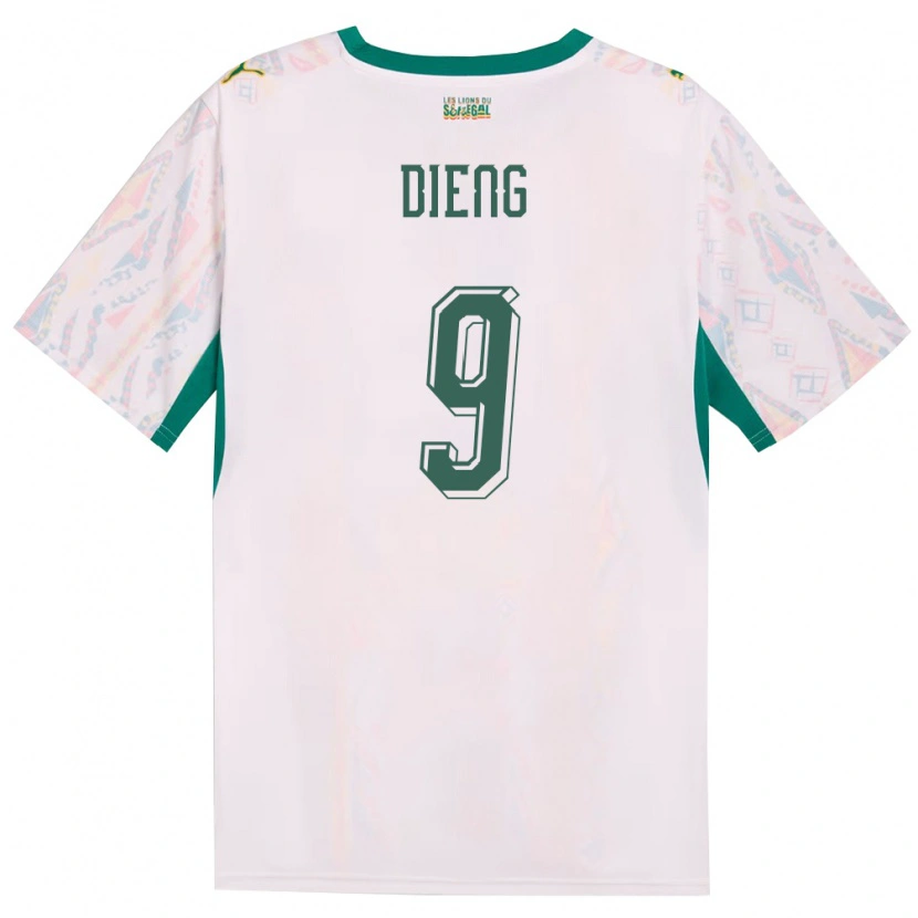 Danxen Niño Camiseta Senegal Bamba Dieng #9 Blanco Verde Amarillo 1ª Equipación 26-28 La Camisa México