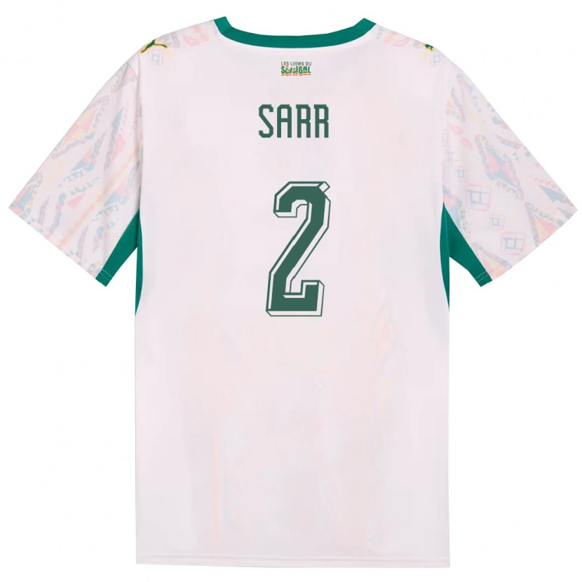 Danxen Niño Camiseta Senegal Mamadou Sarr #2 Blanco Verde Amarillo 1ª Equipación 26-28 La Camisa México