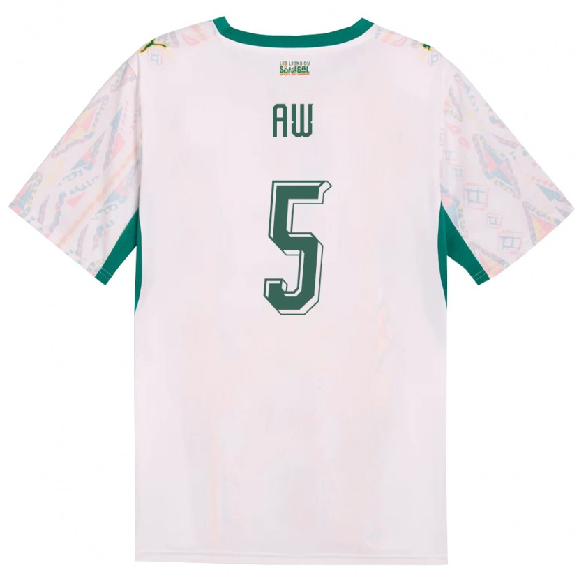 Danxen Niño Camiseta Senegal Souleymane Aw #5 Blanco Verde Amarillo 1ª Equipación 26-28 La Camisa México
