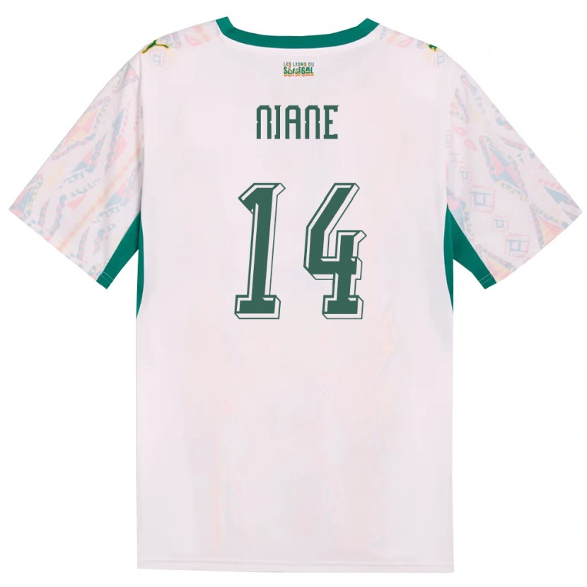 Danxen Niño Camiseta Senegal Ibrahima Niane #14 Blanco Verde Amarillo 1ª Equipación 26-28 La Camisa México