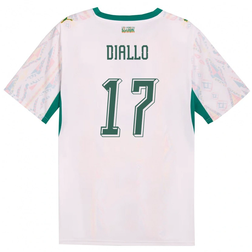 Danxen Niño Camiseta Senegal Ibrahima Diallo #17 Blanco Verde Amarillo 1ª Equipación 26-28 La Camisa México