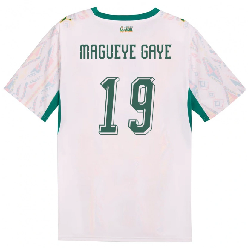 Danxen Niño Camiseta Senegal Papa Magueye Gaye #19 Blanco Verde Amarillo 1ª Equipación 26-28 La Camisa México