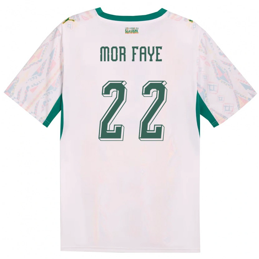 Danxen Niño Camiseta Senegal Mame Mor Faye #22 Blanco Verde Amarillo 1ª Equipación 26-28 La Camisa México