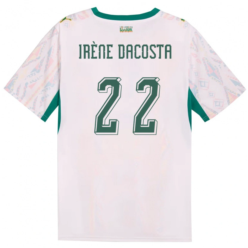 Danxen Niño Camiseta Senegal Gladys Irene Dacosta #22 Blanco Verde Amarillo 1ª Equipación 26-28 La Camisa México