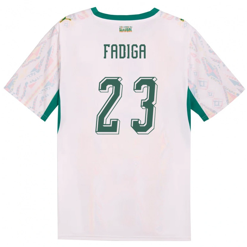 Danxen Niño Camiseta Senegal Noah Fadiga #23 Blanco Verde Amarillo 1ª Equipación 26-28 La Camisa México