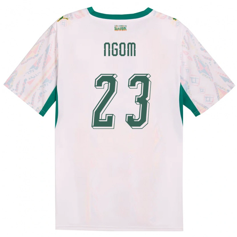 Danxen Niño Camiseta Senegal Astou Ngom #23 Blanco Verde Amarillo 1ª Equipación 26-28 La Camisa México