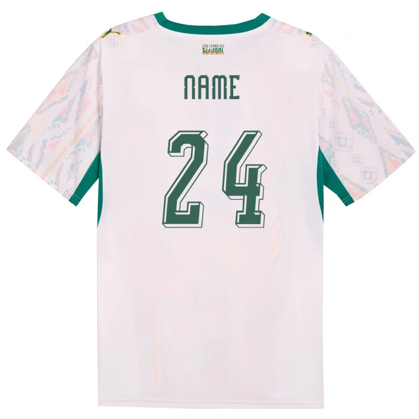 Danxen Niño Camiseta Senegal Moustapha Name #24 Blanco Verde Amarillo 1ª Equipación 26-28 La Camisa México