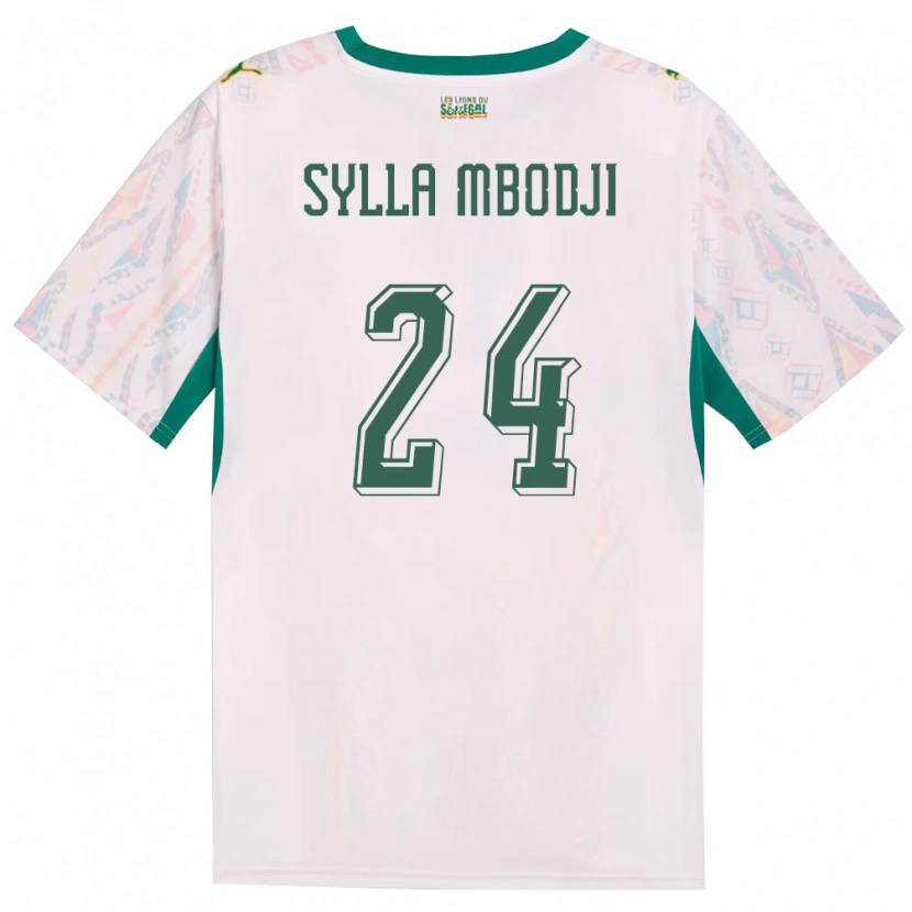 Danxen Niño Camiseta Senegal Coumba Sylla Mbodji #24 Blanco Verde Amarillo 1ª Equipación 26-28 La Camisa México