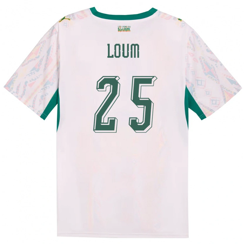Danxen Niño Camiseta Senegal Mamadou Loum #25 Blanco Verde Amarillo 1ª Equipación 26-28 La Camisa México
