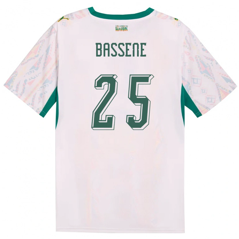 Danxen Niño Camiseta Senegal Pascaline Bassene #25 Blanco Verde Amarillo 1ª Equipación 26-28 La Camisa México