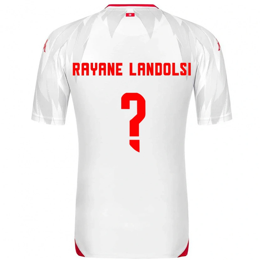 Danxen Niño Camiseta Túnez Mohamed Rayane Landolsi #0 Blanco Rojo 1ª Equipación 26-28 La Camisa México