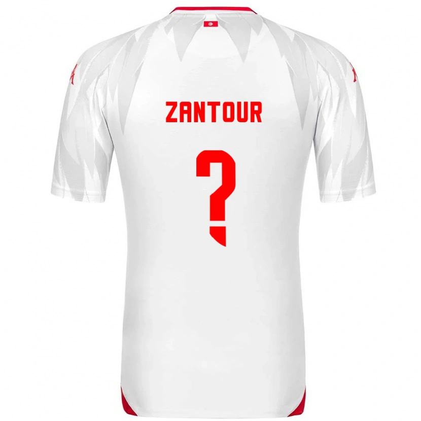 Danxen Niño Camiseta Túnez Ishaq Zantour #0 Blanco Rojo 1ª Equipación 26-28 La Camisa México