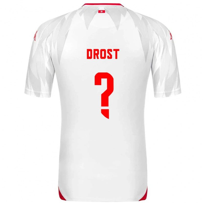 Danxen Niño Camiseta Túnez Corean Drost #0 Blanco Rojo 1ª Equipación 26-28 La Camisa México