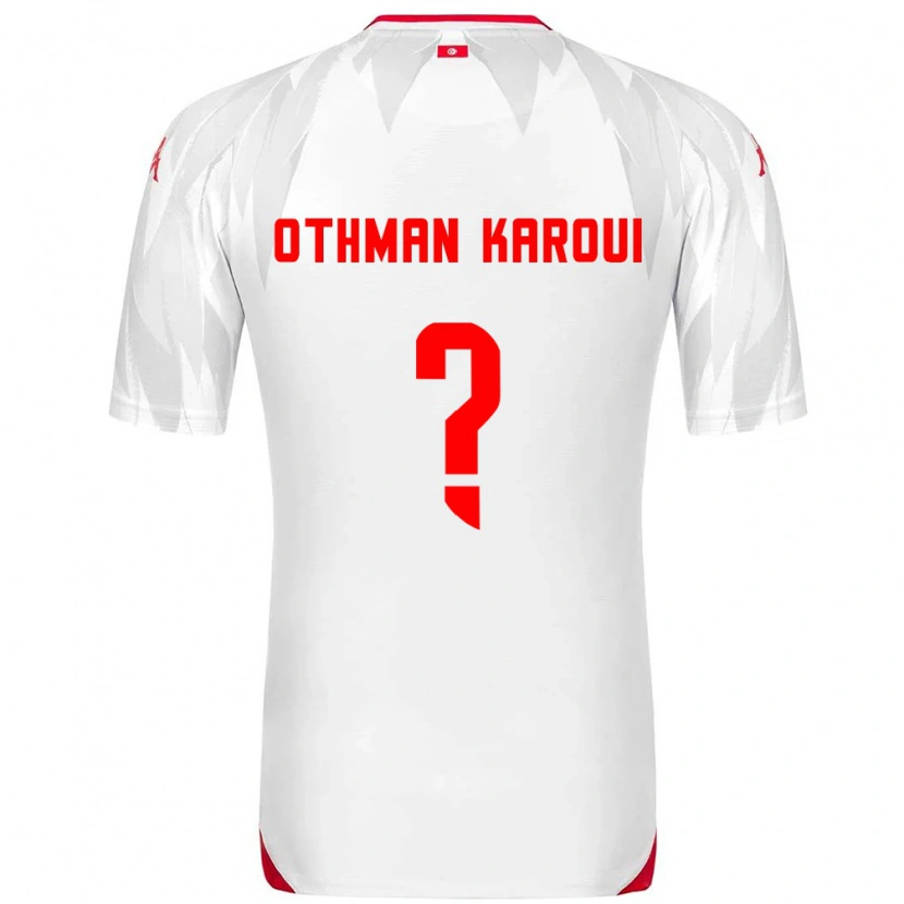 Danxen Niño Camiseta Túnez Mohamed Othman Karoui #0 Blanco Rojo 1ª Equipación 26-28 La Camisa México