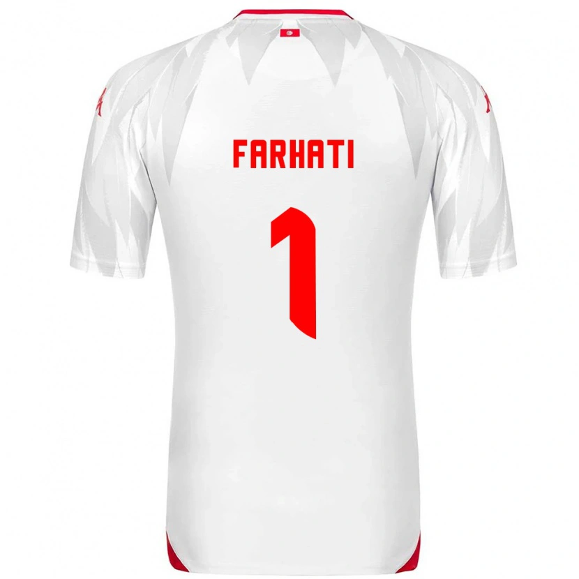 Danxen Niño Camiseta Túnez Noureddine Farhati #1 Blanco Rojo 1ª Equipación 26-28 La Camisa México