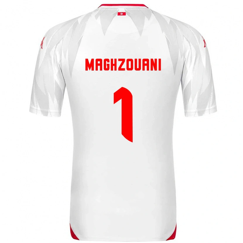 Danxen Niño Camiseta Túnez Wassim Maghzouani #1 Blanco Rojo 1ª Equipación 26-28 La Camisa México