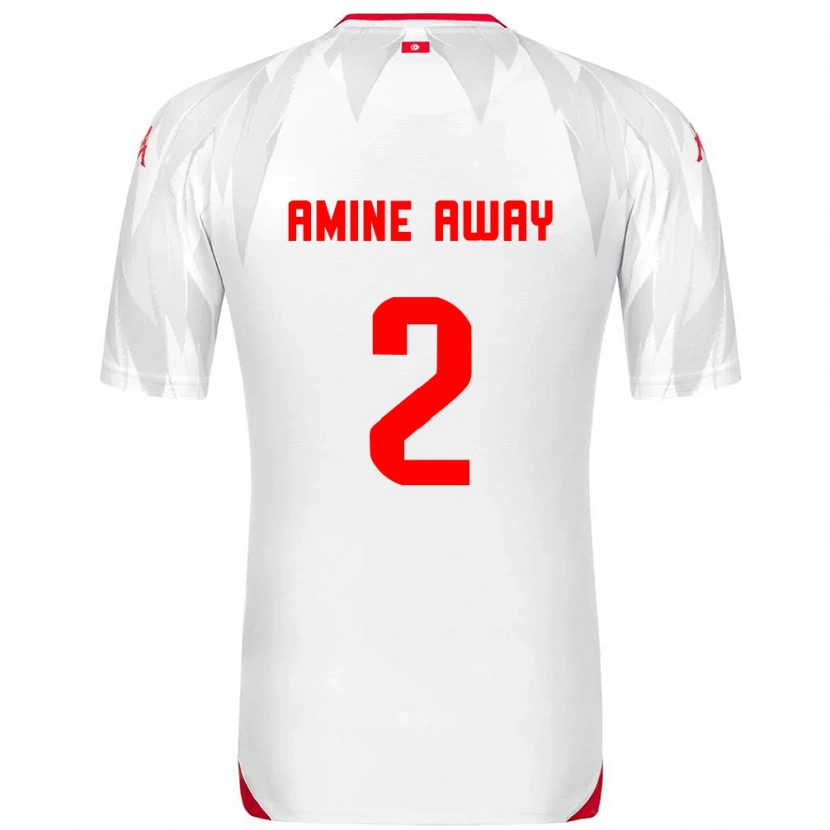 Danxen Niño Camiseta Túnez Mohamed Amine Away #2 Blanco Rojo 1ª Equipación 26-28 La Camisa México