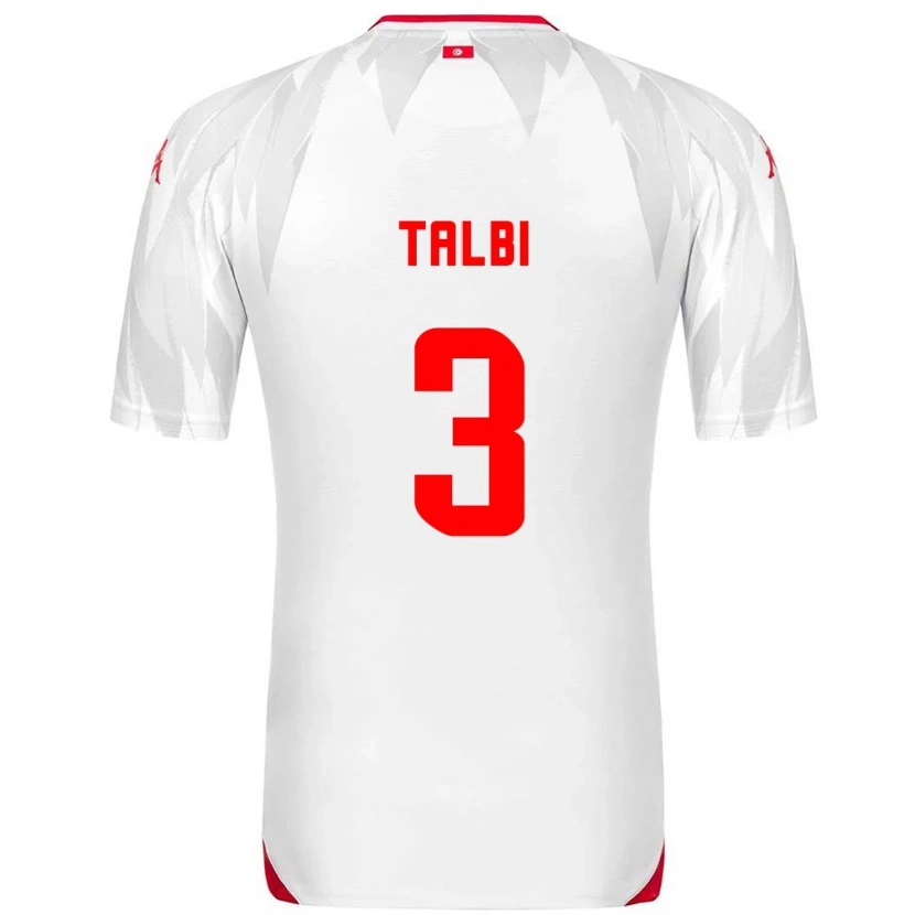 Danxen Niño Camiseta Túnez Montassar Talbi #3 Blanco Rojo 1ª Equipación 26-28 La Camisa México