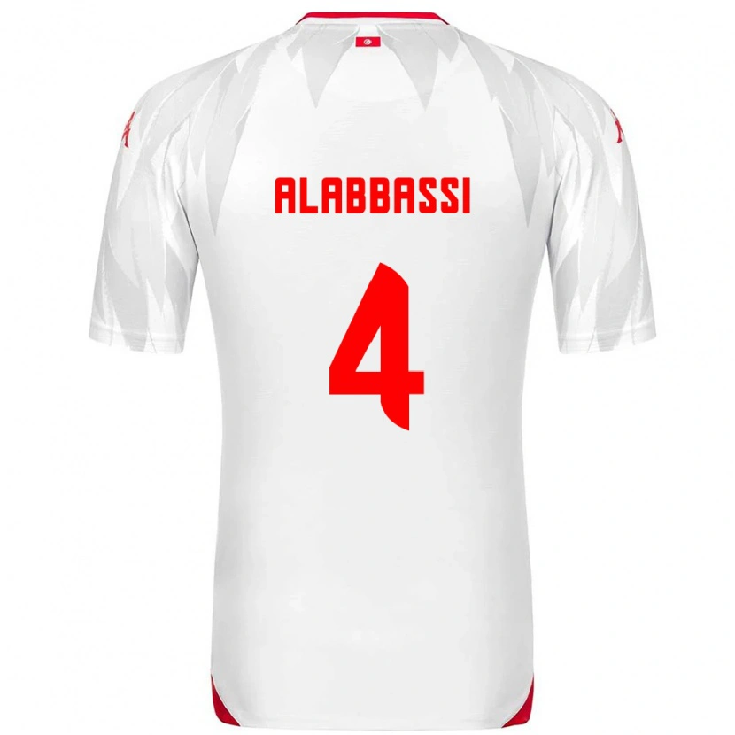 Danxen Niño Camiseta Túnez Chaima Alabbassi #4 Blanco Rojo 1ª Equipación 26-28 La Camisa México