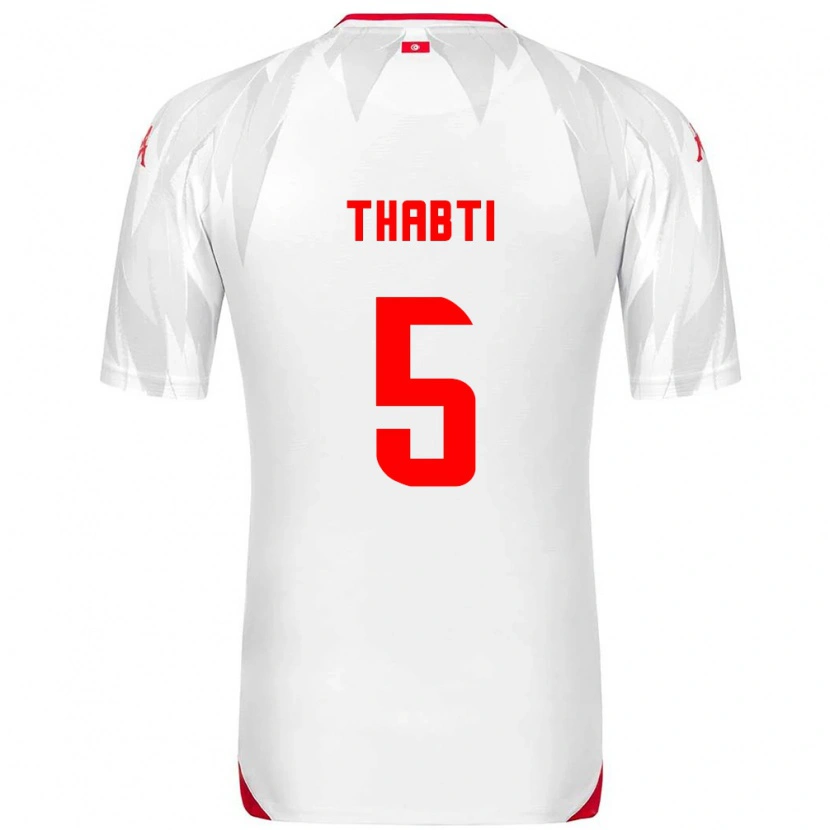 Danxen Niño Camiseta Túnez Moncef Thabti #5 Blanco Rojo 1ª Equipación 26-28 La Camisa México