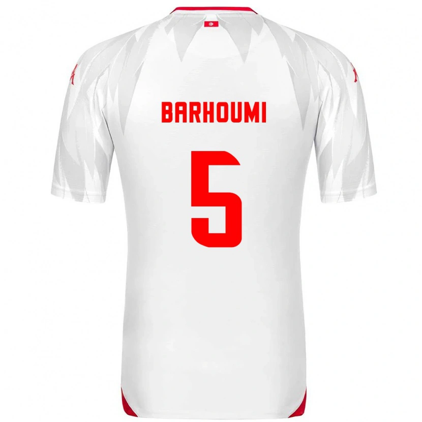 Danxen Niño Camiseta Túnez Jasmina Barhoumi #5 Blanco Rojo 1ª Equipación 26-28 La Camisa México