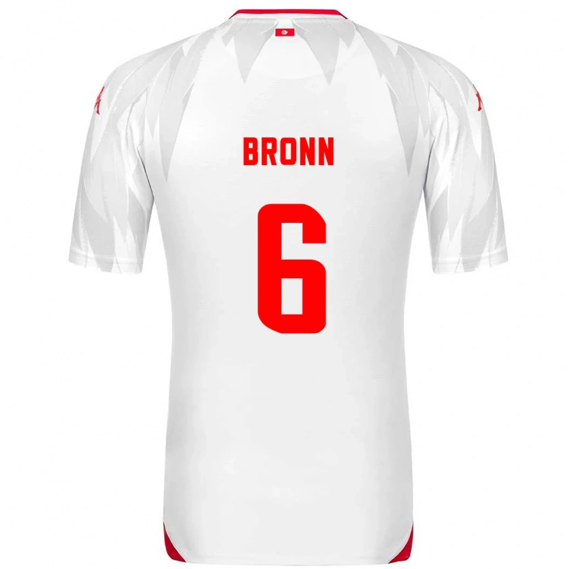 Danxen Niño Camiseta Túnez Dylan Bronn #6 Blanco Rojo 1ª Equipación 26-28 La Camisa México