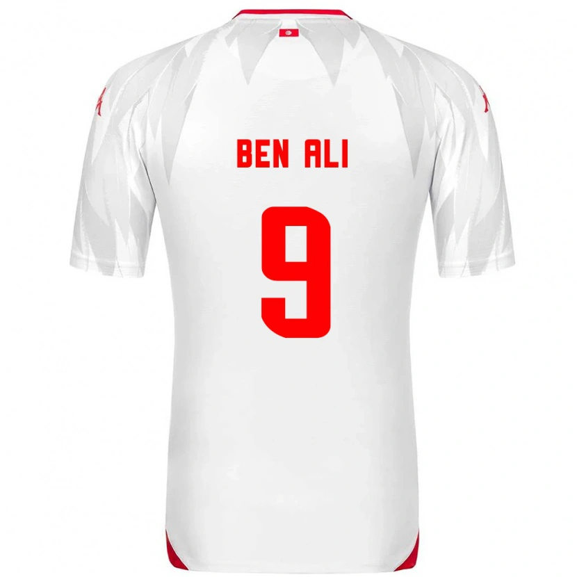 Danxen Niño Camiseta Túnez Omar Ben Ali #9 Blanco Rojo 1ª Equipación 26-28 La Camisa México