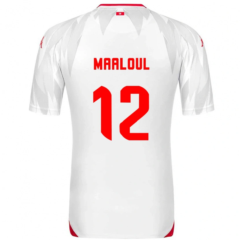 Danxen Niño Camiseta Túnez Ali Maâloul #12 Blanco Rojo 1ª Equipación 26-28 La Camisa México