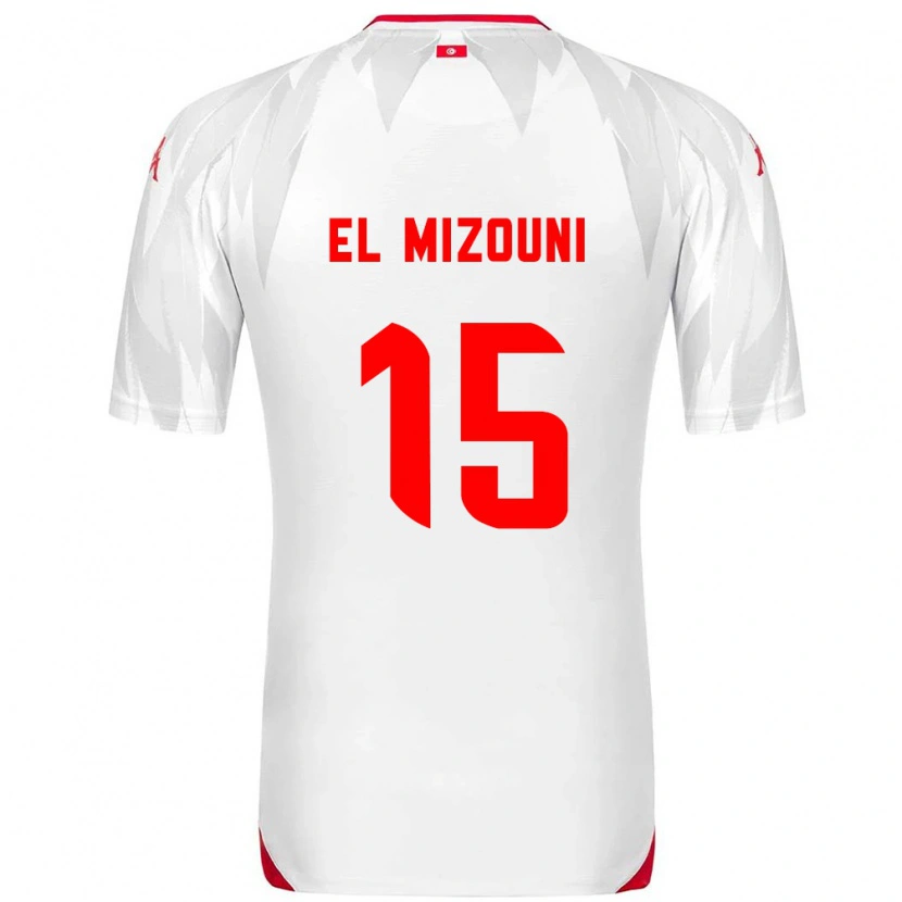 Danxen Niño Camiseta Túnez Idris El Mizouni #15 Blanco Rojo 1ª Equipación 26-28 La Camisa México