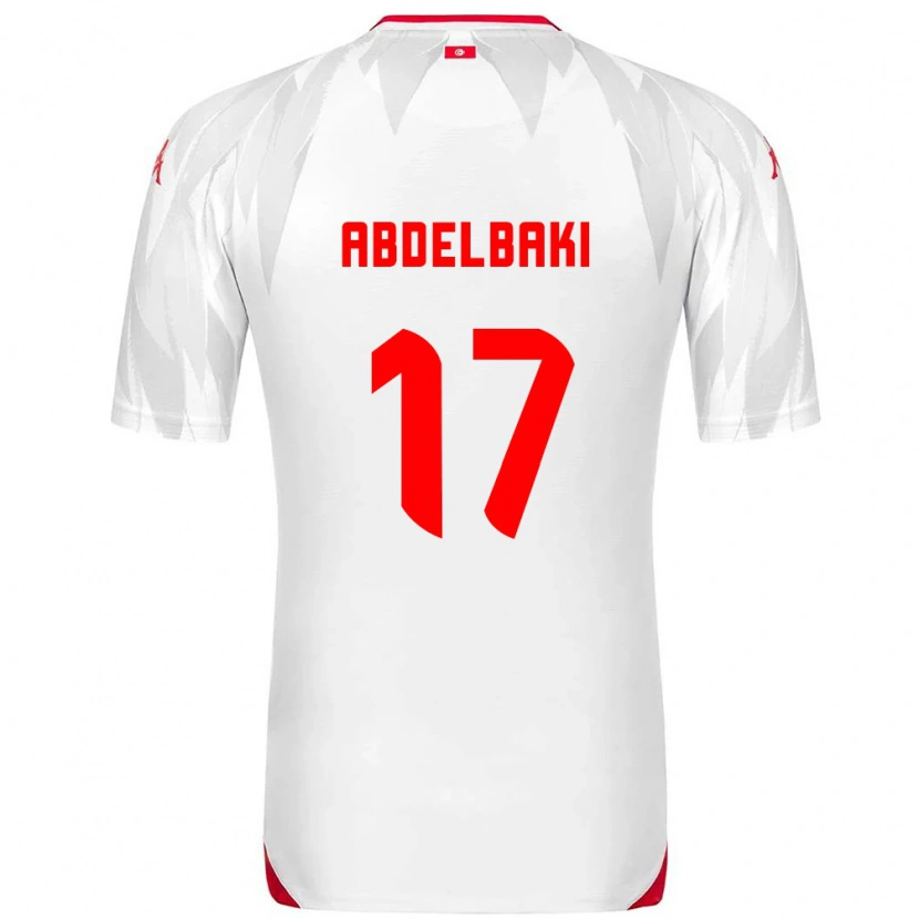 Danxen Niño Camiseta Túnez Aziz Abdelbaki #17 Blanco Rojo 1ª Equipación 26-28 La Camisa México