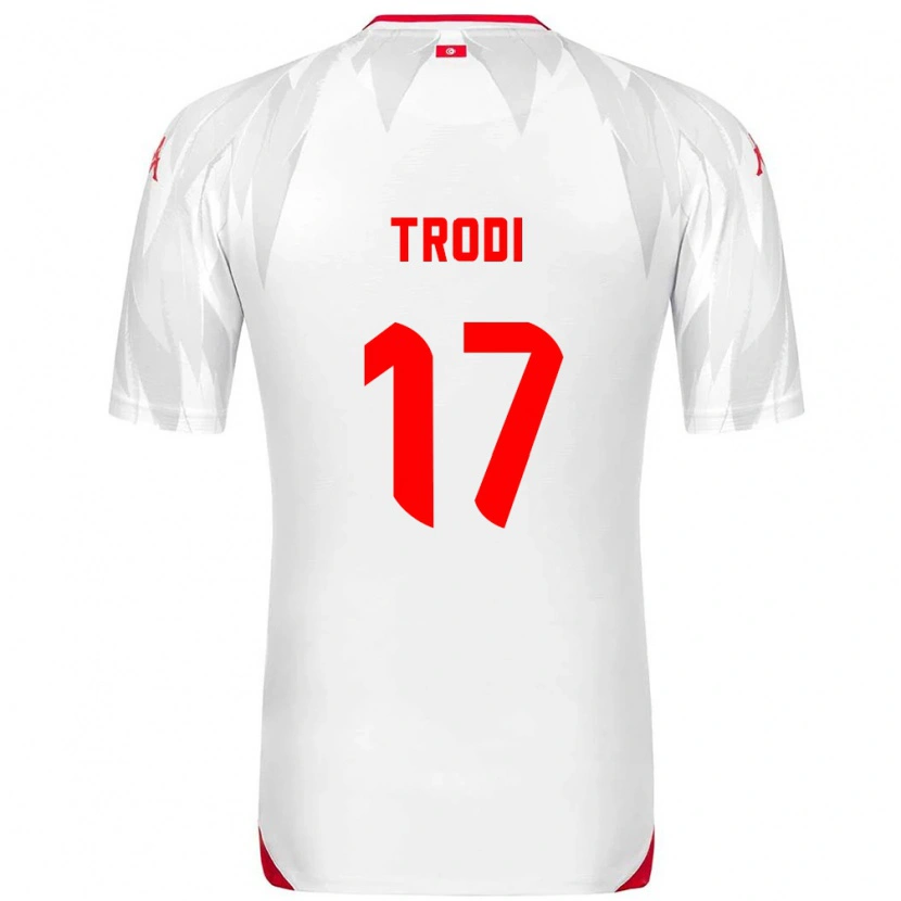 Danxen Niño Camiseta Túnez Imen Trodi #17 Blanco Rojo 1ª Equipación 26-28 La Camisa México