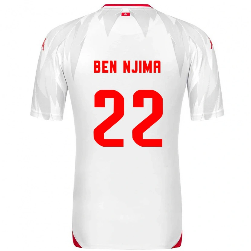 Danxen Niño Camiseta Túnez Firas Ben Njima #22 Blanco Rojo 1ª Equipación 26-28 La Camisa México