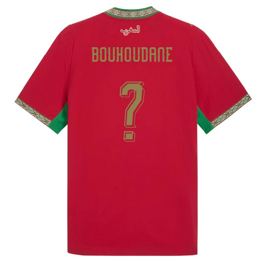 Danxen Niño Camiseta Marruecos Sami Bouhoudane #0 Rojo Verde Blanco 1ª Equipación 26-28 La Camisa México