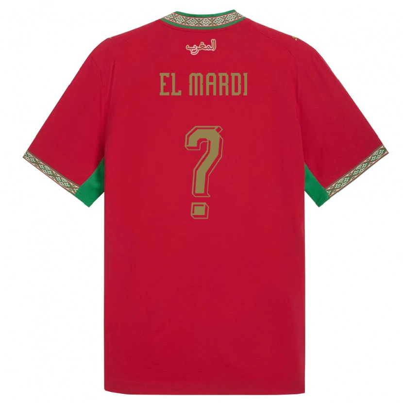 Danxen Niño Camiseta Marruecos Ziyad El Mardi #0 Rojo Verde Blanco 1ª Equipación 26-28 La Camisa México