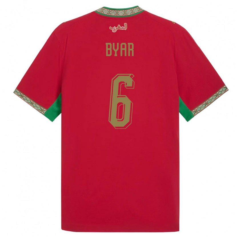 Danxen Niño Camiseta Marruecos Naïm Byar #6 Rojo Verde Blanco 1ª Equipación 26-28 La Camisa México