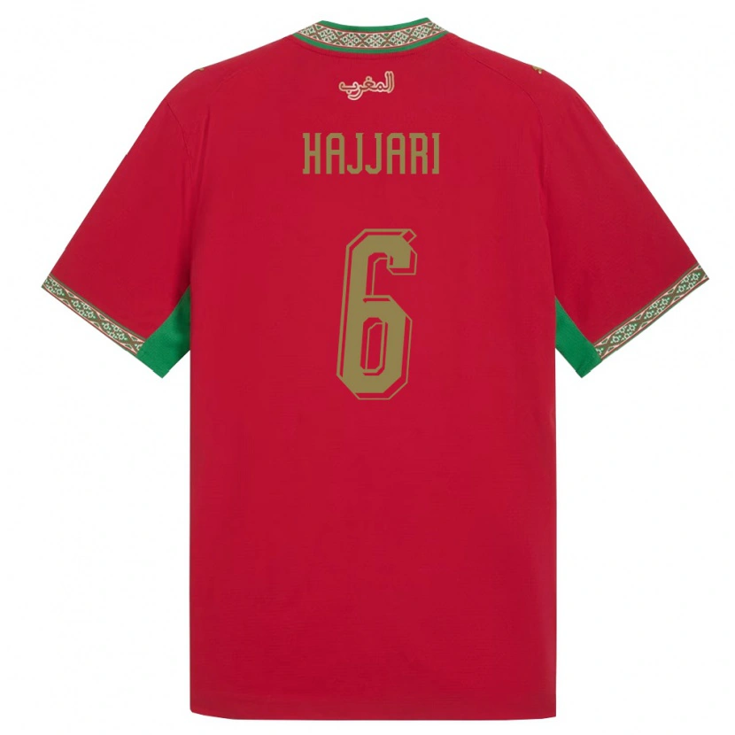 Danxen Niño Camiseta Marruecos Rayhan Hajjari #6 Rojo Verde Blanco 1ª Equipación 26-28 La Camisa México