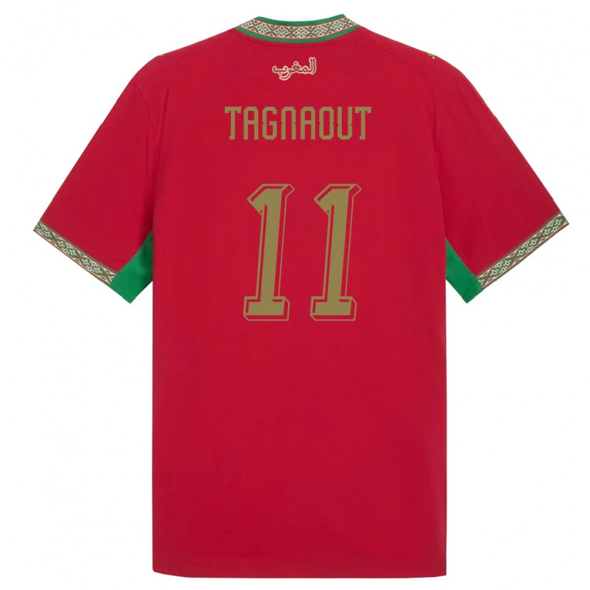 Danxen Niño Camiseta Marruecos Fatima Tagnaout #11 Rojo Verde Blanco 1ª Equipación 26-28 La Camisa México