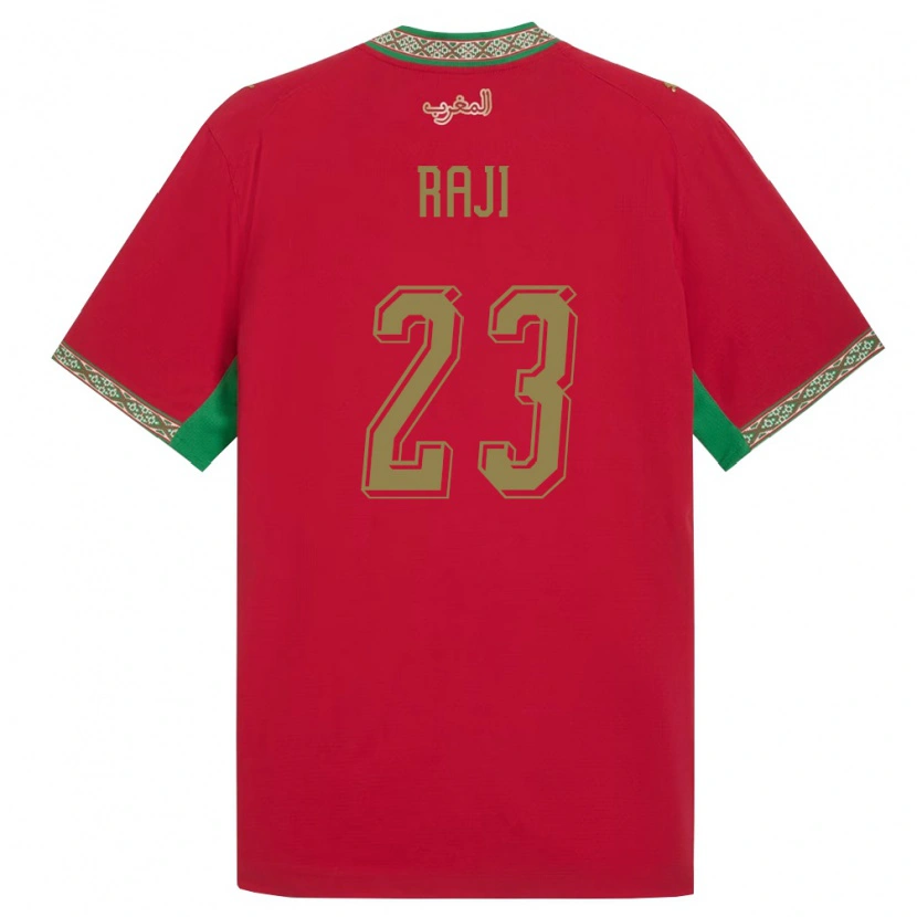 Danxen Niño Camiseta Marruecos Hamza Raji #23 Rojo Verde Blanco 1ª Equipación 26-28 La Camisa México