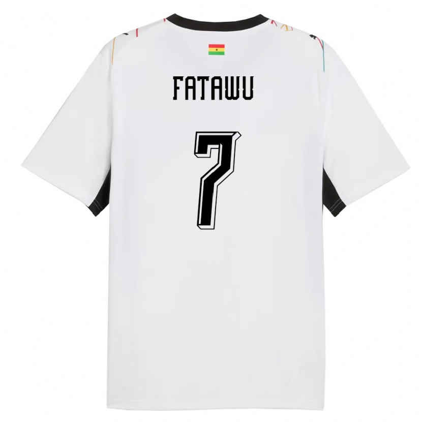 Danxen Niño Camiseta Ghana Abdul Fatawu #7 Blanco Negro Amarillo 1ª Equipación 26-28 La Camisa México