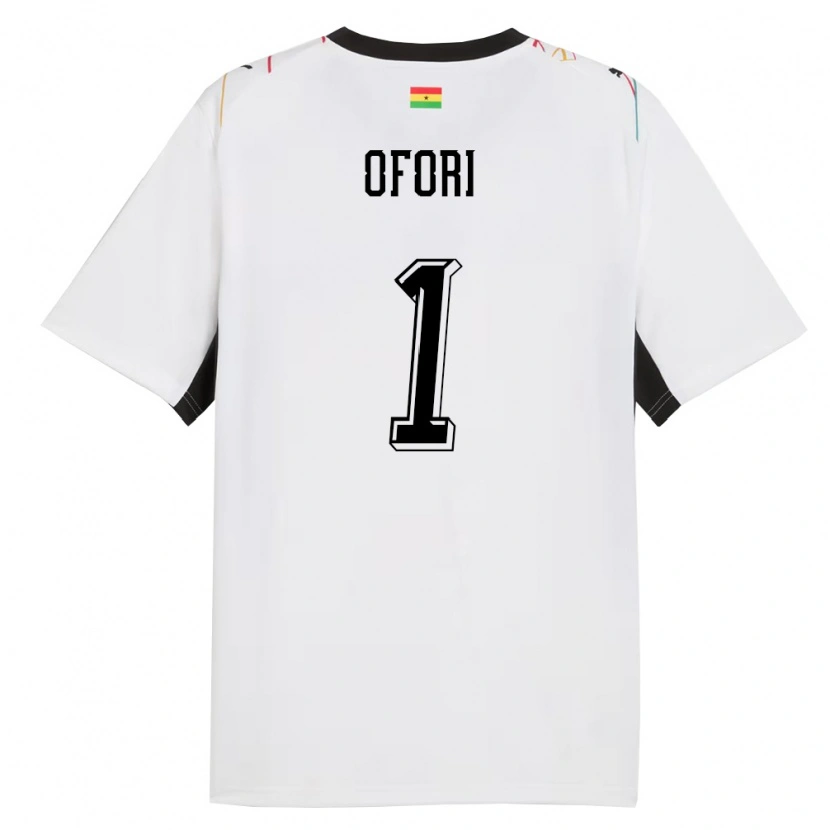 Danxen Niño Camiseta Ghana Richard Ofori #1 Blanco Negro Amarillo 1ª Equipación 26-28 La Camisa México