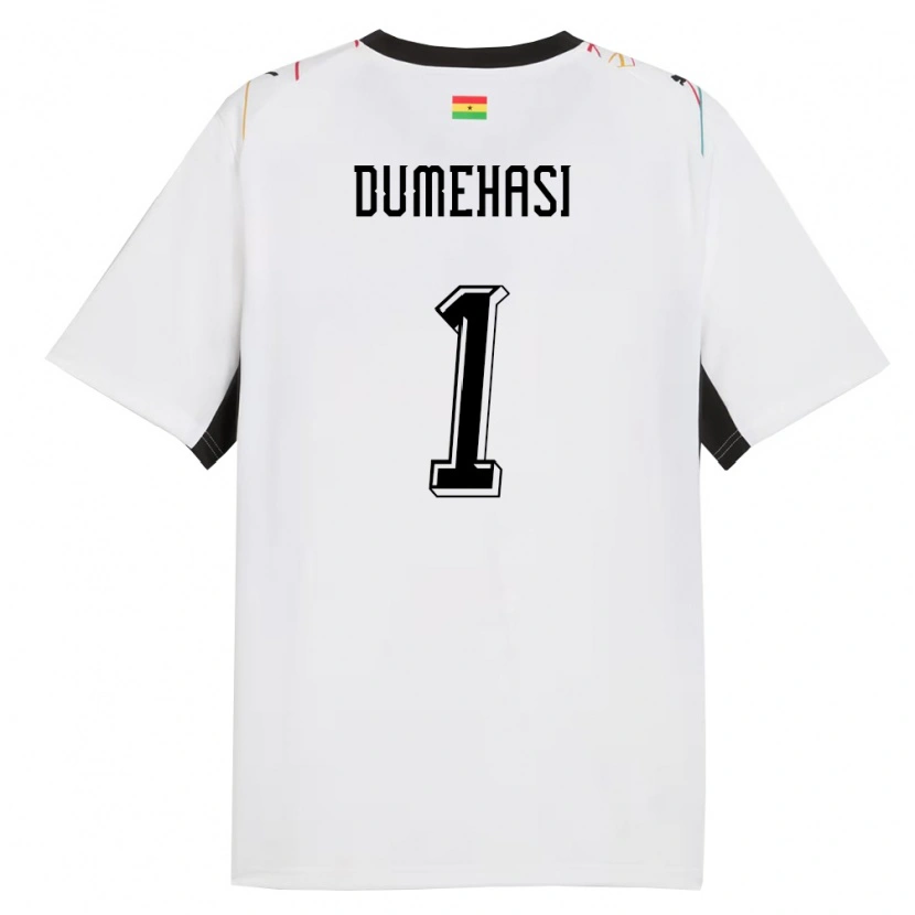 Danxen Niño Camiseta Ghana Fafali Dumehasi #1 Blanco Negro Amarillo 1ª Equipación 26-28 La Camisa México